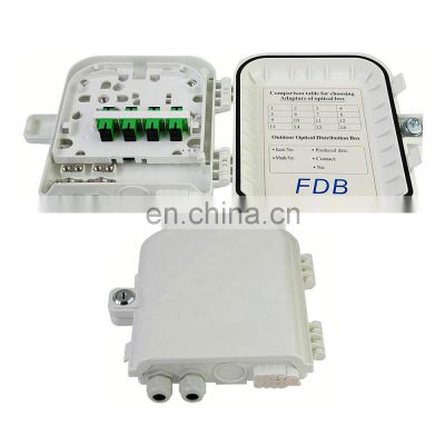 8 Cores Fiber Distribution Box FTTH Fiber Optic Terminal Box FDB PC/ABS SC Adapter 8 core fiber distribution box