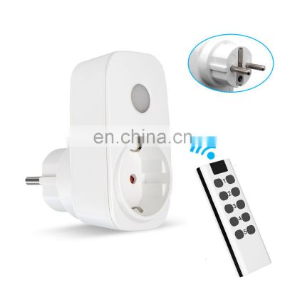 EU standard universal wireless remote control smart socket with night light RF433 remote control can pass through the wall