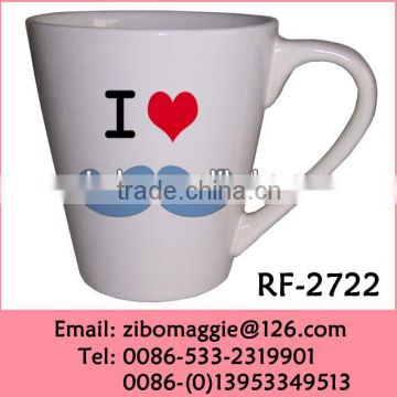 Conic Wholesale Promotional Custom Printed Ceramic Milk Cup for Daily Use Made In China