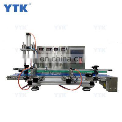 YTK-MPF4 Semi-auto 316 Stainless Steel Magnetic Pump Water Wine Juice Honey Oil Bottle Liquid Filling Machine With Conveyor Belt