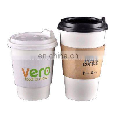 Custom design hot coffee cups with plastic sip lids