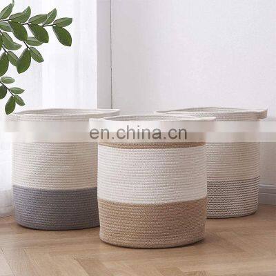 2021 Customer Oriented Material Multipurpose Laundry White Toy Rope Basket Storage photo-4