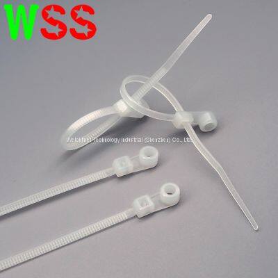 Nylon PA66 Mountable Head Cable Tie Plastic Electric Wire Cable Tie