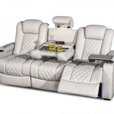 CHIHU Furniture Leather Power Electric Home Theater Movie Cinema Recliner Sofa Seating With Table Board and Cup Holder photo-4