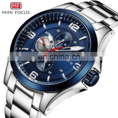 MINI FOCUS MF0199G Man Quartz Watches High Quality Brand Casual Creativity Stainless Steel Strap Clock
