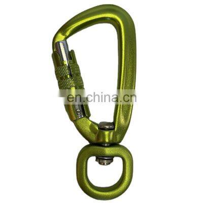 JRSGS Self Swivel Rock Climbing Carabiner Aviation Aluminum Dog Leash Carabiners Auto Locking 4KN Swivel Snap Hook 7801D3TN