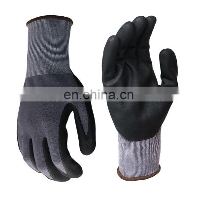 Custom Industrial Construction Hand Protection Garden Work Safety Nitrile Foam Coated Gloves Guantes de Nitrile