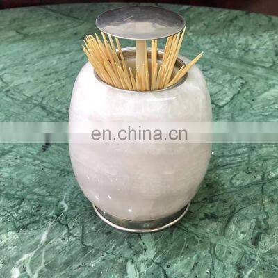 Hot Sale Onyx Marble Toothpick Holder Container