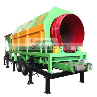 Movable cylinder topsoil screener for farming and gardening