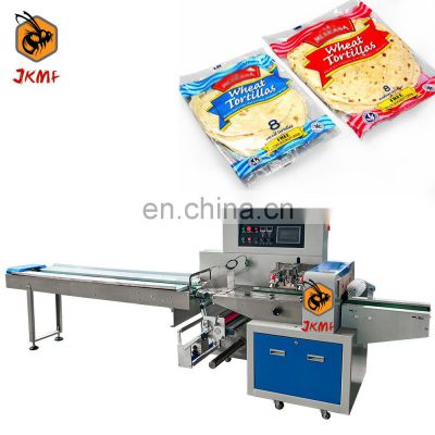 JKMF High Speed Bread Horizontal Packaging Machine Tortilla Packing Machine Chapati Flat Bread Pita Bread Packing Machine