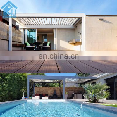 IP 67 Waterproof Bioclimatic Pergola Motorized louvred Roof with Rolling Blind