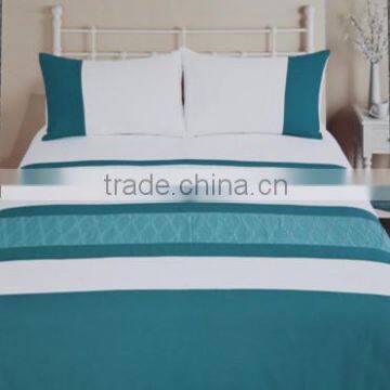 pleated microfiber and satin patchwork duvet cover