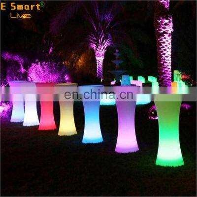 Modern Colors Changing Coffee Bar Table/High Night Bar Table and Chairs Set 16 Color Change Wireless Illuminated Led Table