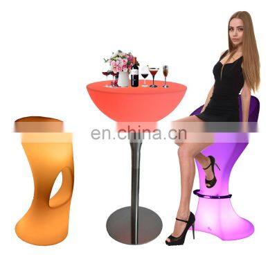 chairs and tables for rent /Rechargeable rgb colors glow night club furniture chair illuminated led fancy Bar Furniture Sets