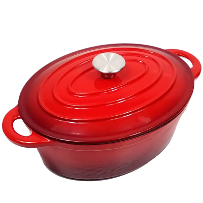 Oval shape induction casserole soup pot cast iron enamel cooking pot cast iron enameled casserole oval iron dutch oven
