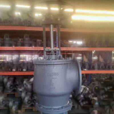 Chengzhi F7350 Japanese Standard 10k Cast Steel Dn350~800 Flange Right Angle/angle Type Globe Valve With Stainless Steel Internals photo-3