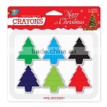 6CT CHRISTMAS PLASTIC CRAYONS A0135