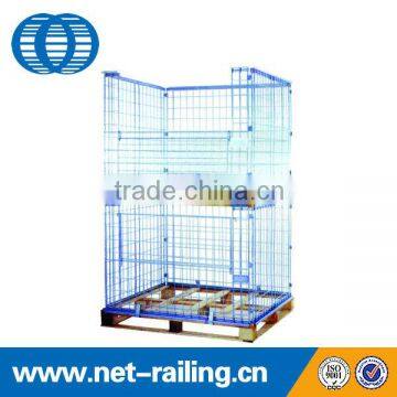 Industrial stackable welded steel transport wire mesh wine boxes