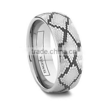 2016 New Design 6mm Or 8mm Tungsten Carbide Snakeskin Wedding Band, Snakeskin Tungsten Ring