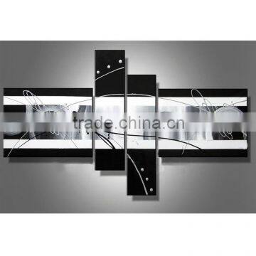 JC Black and White Abstract Wall Art Home Decoration Handmade Canvas Oil Painting Model HP-58