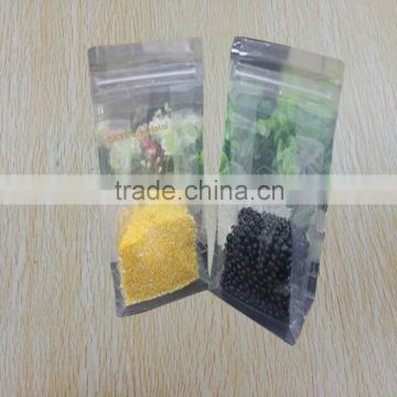 Transparent plastic rice packaging bag, flat bottom package bag for food packaging,stand up pouch with zipper