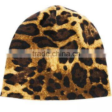 Multicolored Cashmere Leopard Print Beanie photo-4