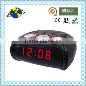 High Quality AM FM Dual Alarms Light Rim Clock Radio