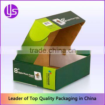 Custom E Flute Corrugated Cardboard Color Printed Roll End Tuck Top Paper Packaging Box With the Dust Flaps