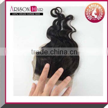 Hot selling Remy Peruvian Virgin Hair Lace Front Closure With Baby Hair 4"x4"