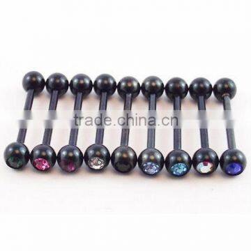 Tongue Rings / Tongue Barbells w/ Press Fit Gem Set Ball