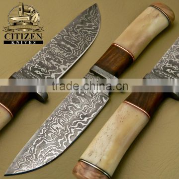 CITIZEN KNIVES, BEAUTIFUL CUSTOM HAND MADE DAMASCUS STEEL HUNTING KNIFE