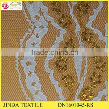 2016 Fashion Design 100%Nylon Golden Organza Lace Fabric For African Women Dress photo-2