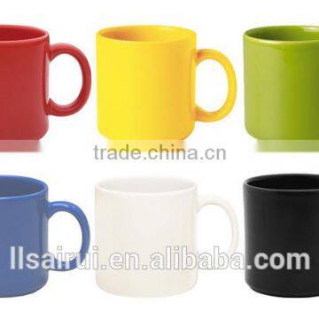 11 oz straight shape simple solid color stoneware coffee mugs