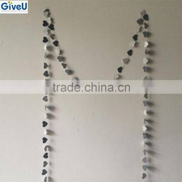 2016 New Design Shiny Heart Shape Paper Garland Wall Art Decor