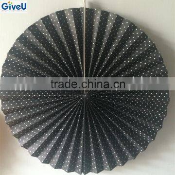 Black Color Various Wedding Decor Circular Paper Fan Wedding Souvenirs Guests