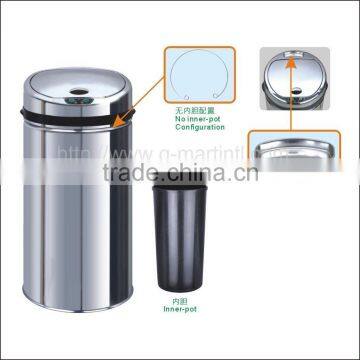 Stainless steel touchless garbage can with ashtray