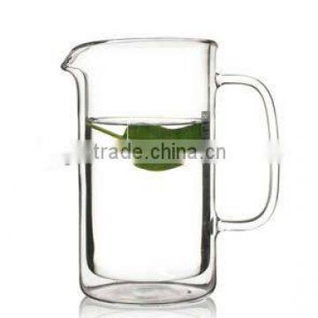 handmade mouth blown cold glass water jug