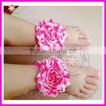 Baby chiffon Barefoot Flower Sock Sandals Shoes Toe Blooms prewalker