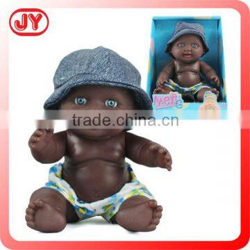 Hot sale black silicone reborn baby dolls blue eyes vinyl black doll with EN71