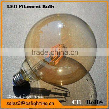 China supplier high quality g125 led filament bulb E27 8W 6W 4W 2W 110-240V