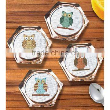 clear acrylic cocktail napkin photo coaster set