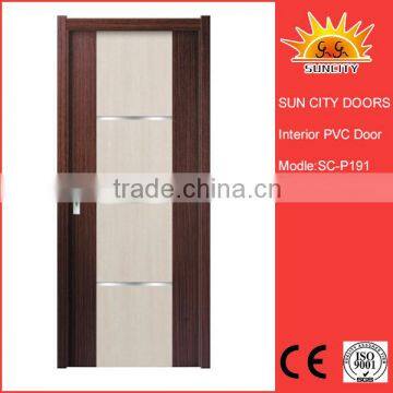 SC-P191 Cheap Interior MDF Wood Door / PVC Bedroom Door Price