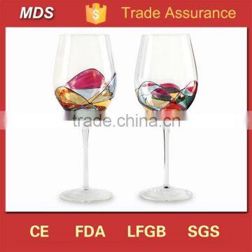 Large red modern decorated wine glasses for selling                        
                                                Quality Choice