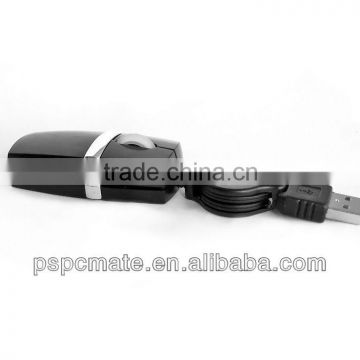 USB Wired Mechanical Mouse with Retractable Cable