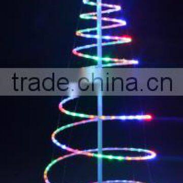 outdoor 1.5m colourfull rope light metal frame spiral christmas tree