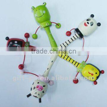 Cartoon Wooden Maracas Toy for Kids