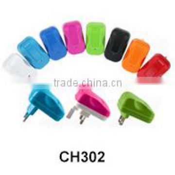 UK socket Multi Colour Wall USB Charger for Iphone,for Ipod