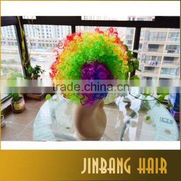 New Premium Best Selling Products Colorful Christmas Cosplay Hairs Clown Funny Synthetic Wig For Football Fan photo-4