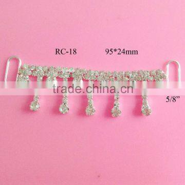 Stock hot selling rhinestone connector for headband/hairwear(RC-18)