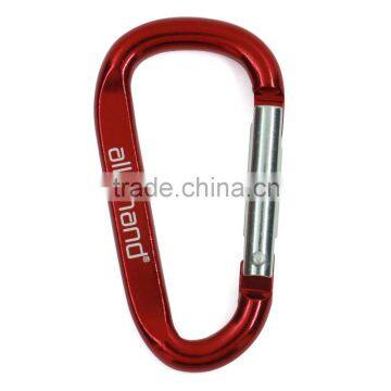 Wholesale D shaped lead free pantone code flat carabiner clip with printing logo